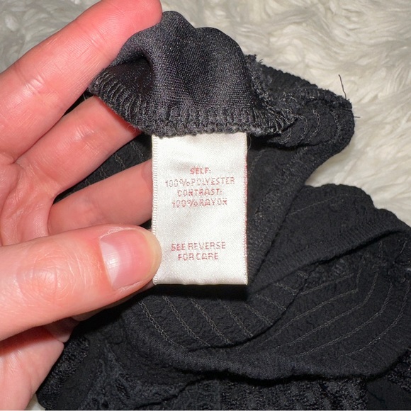 Willow & Root / Buckle | Mesh Tank Top Crop Lace Crochet Off Shoulder Black - Picture 10 of 14